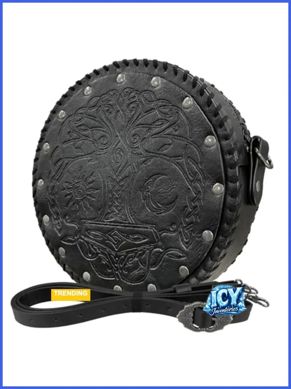 Viking Embossed Nordic Faux Leather Crossbody Bag Cosplay LARP